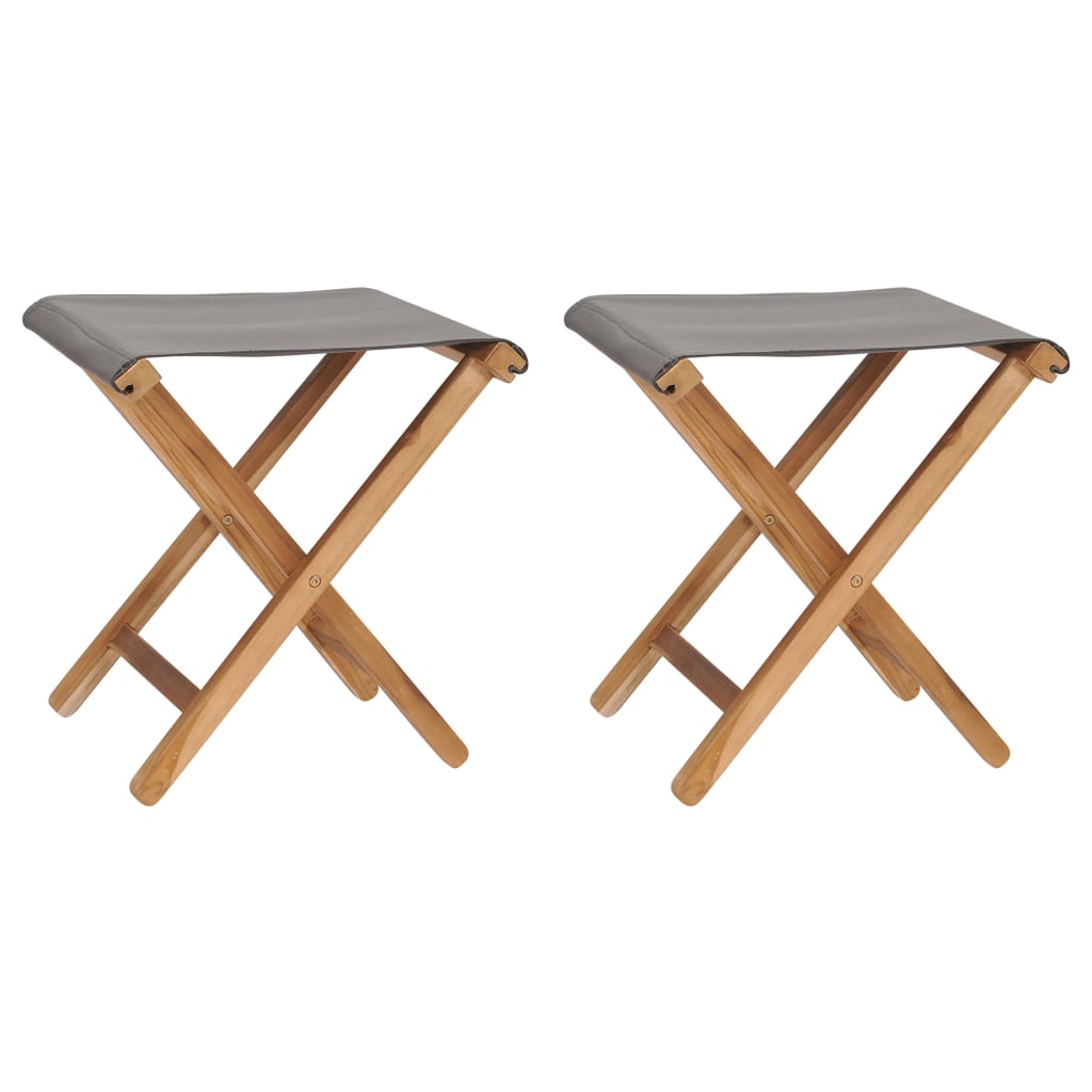 Folding Chair | Set of 2 | Dark Grey, Teak
