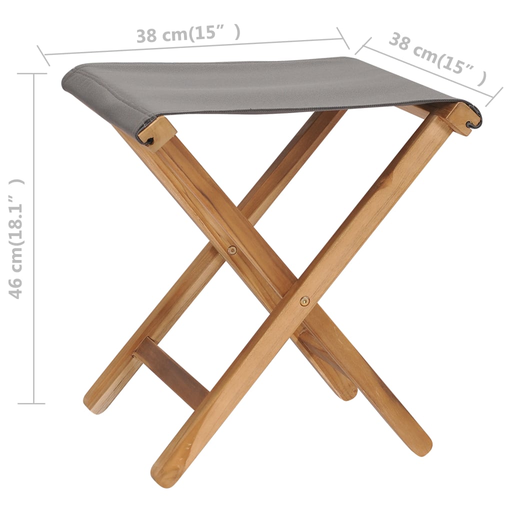 Folding Chair | Set of 2 | Dark Grey, Teak