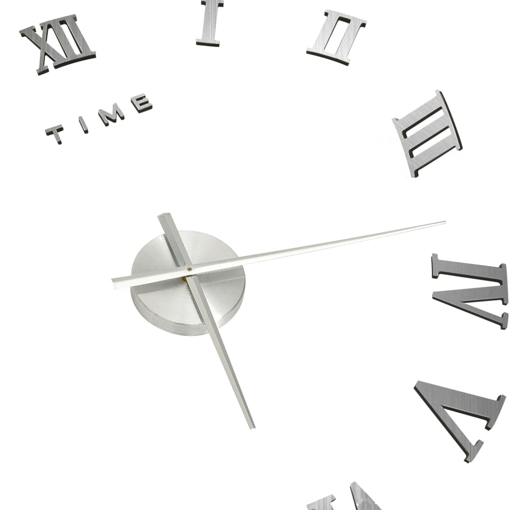 vidaXL 3D Wall Clock Modern Design Silver 100 cm XXL