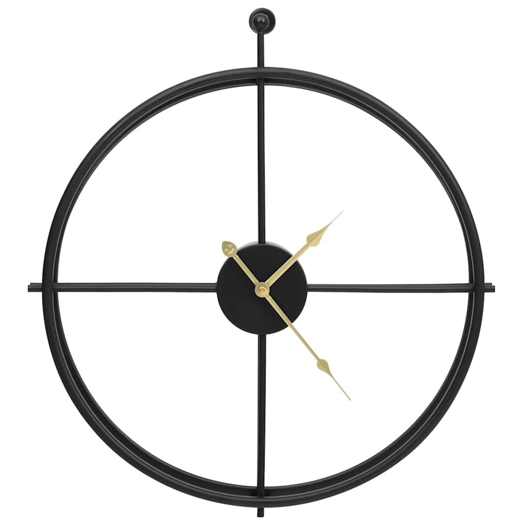 Wall Clock | Black | Iron | 52 cm |  Decorative Inlays  | Wall Clock