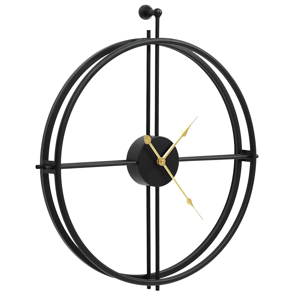Wall Clock | Black | Iron | 52 cm |  Decorative Inlays  | Wall Clock