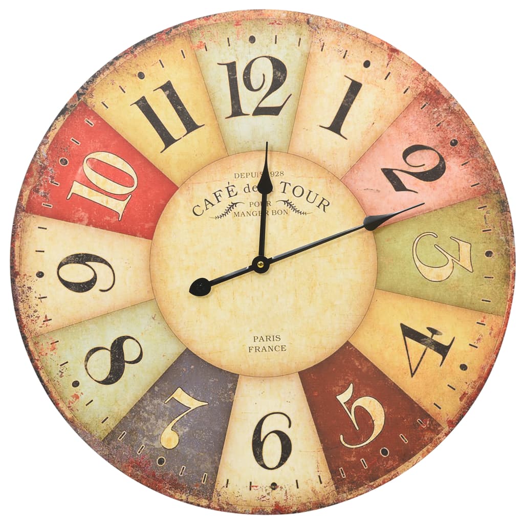 Vintage Wall Clock Colourful 60 cm