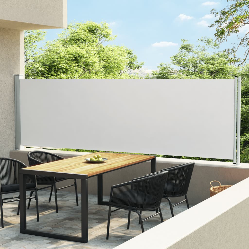 vidaXL Patio Retractable Side Awning 140x600 cm Cream