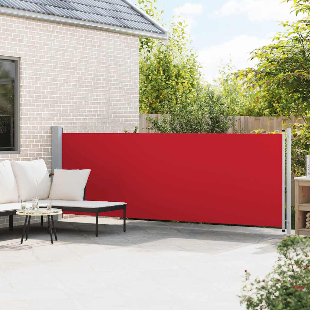 Patio Retractable Side Awning 140x600 cm Red