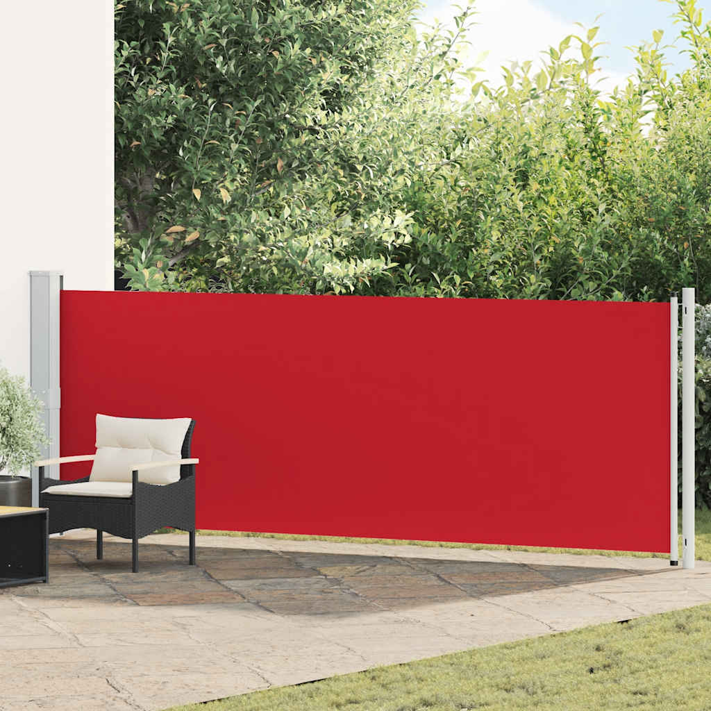 Patio Retractable Side Awning 140x600 cm Red