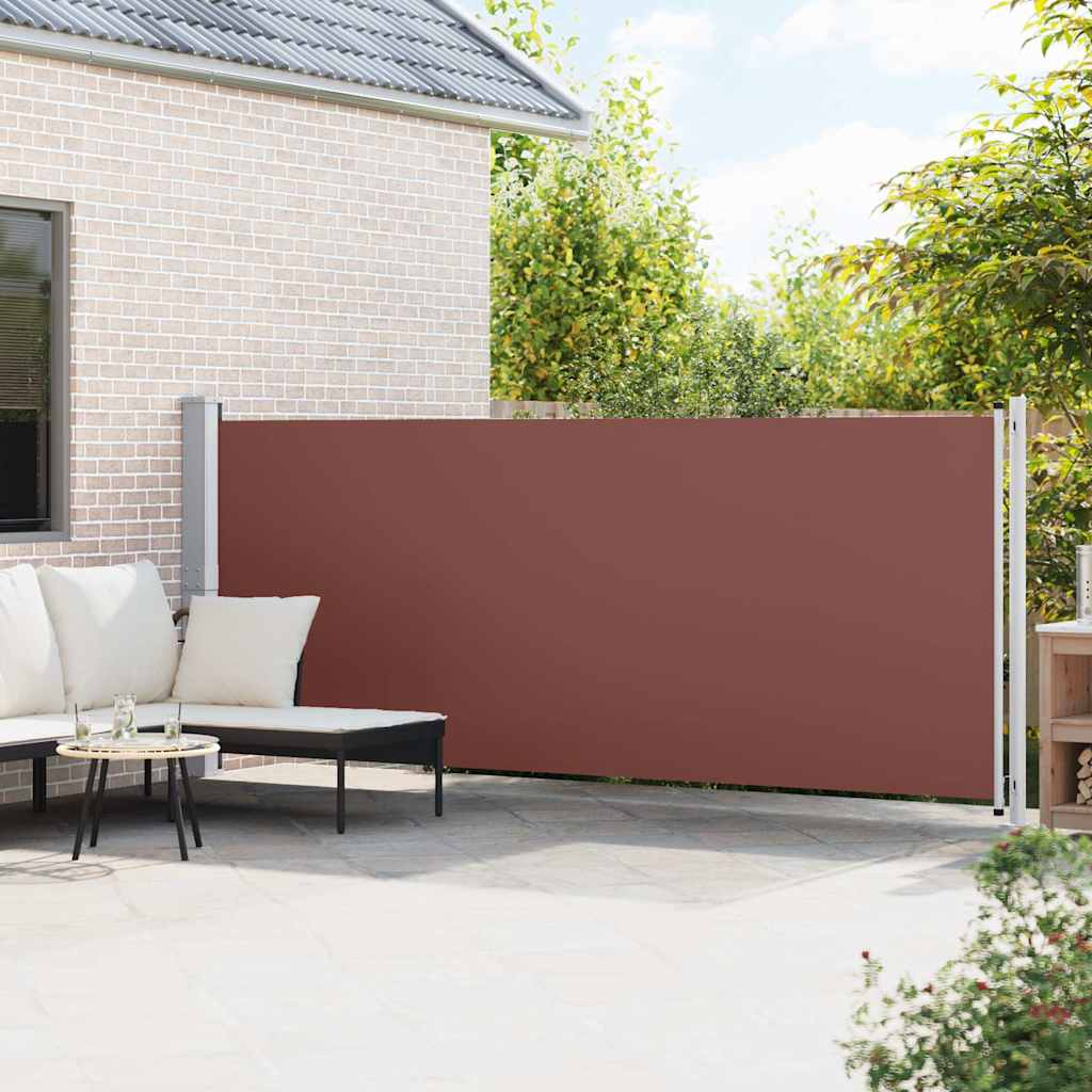 Patio Retractable Side Awning 614x160 cm Brown