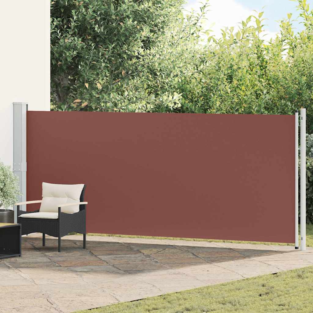 Patio Retractable Side Awning 614x160 cm Brown