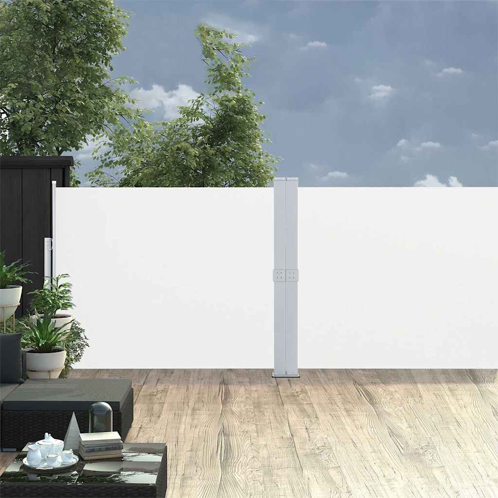 313388 vidaXL Patio Retractable Side Awning 140x1200 cm Cream