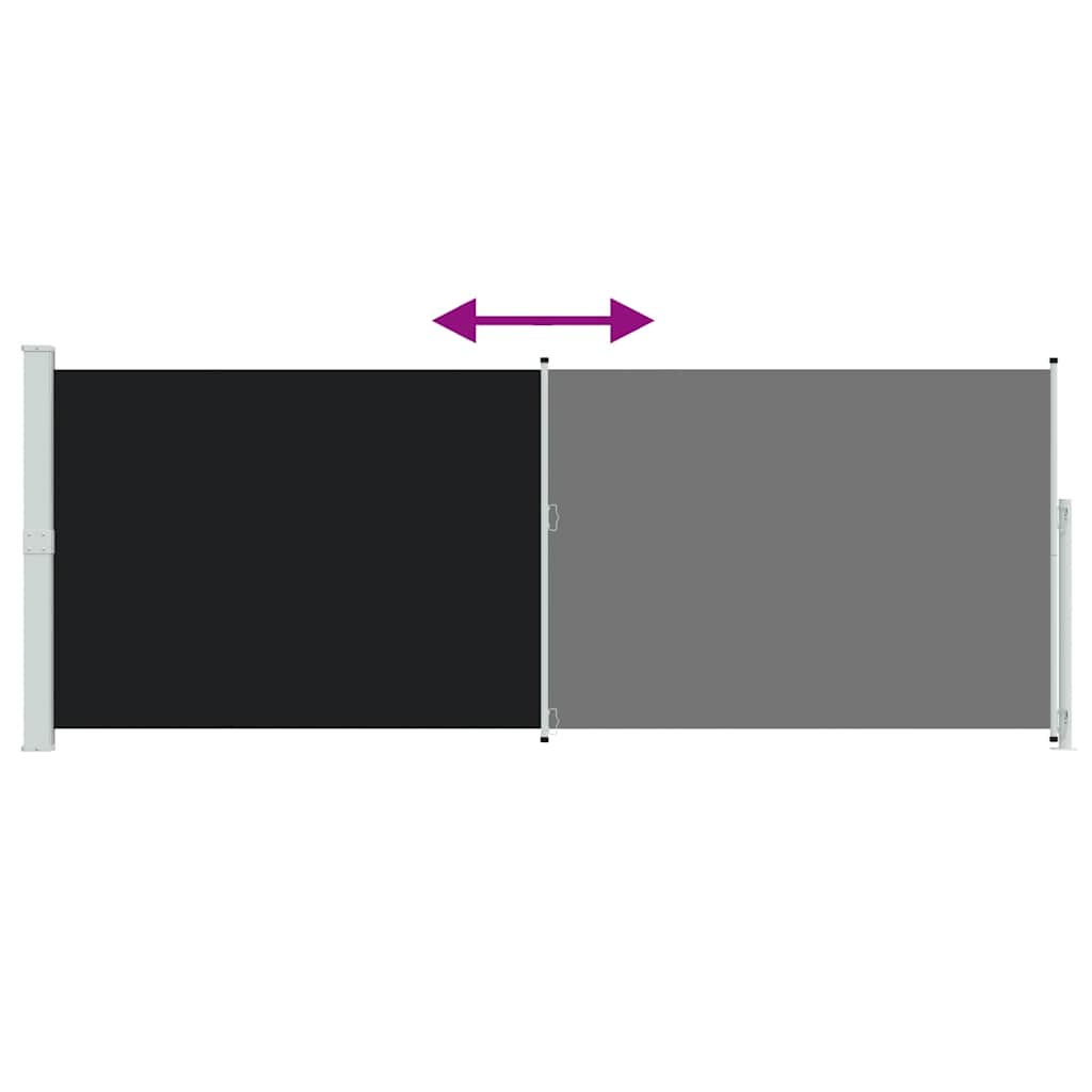 Patio Retractable Side Awning 180x514 cm Black
