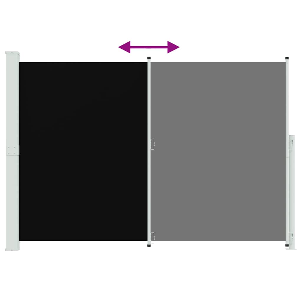 Patio Retractable Side Awning 200x314 cm Black