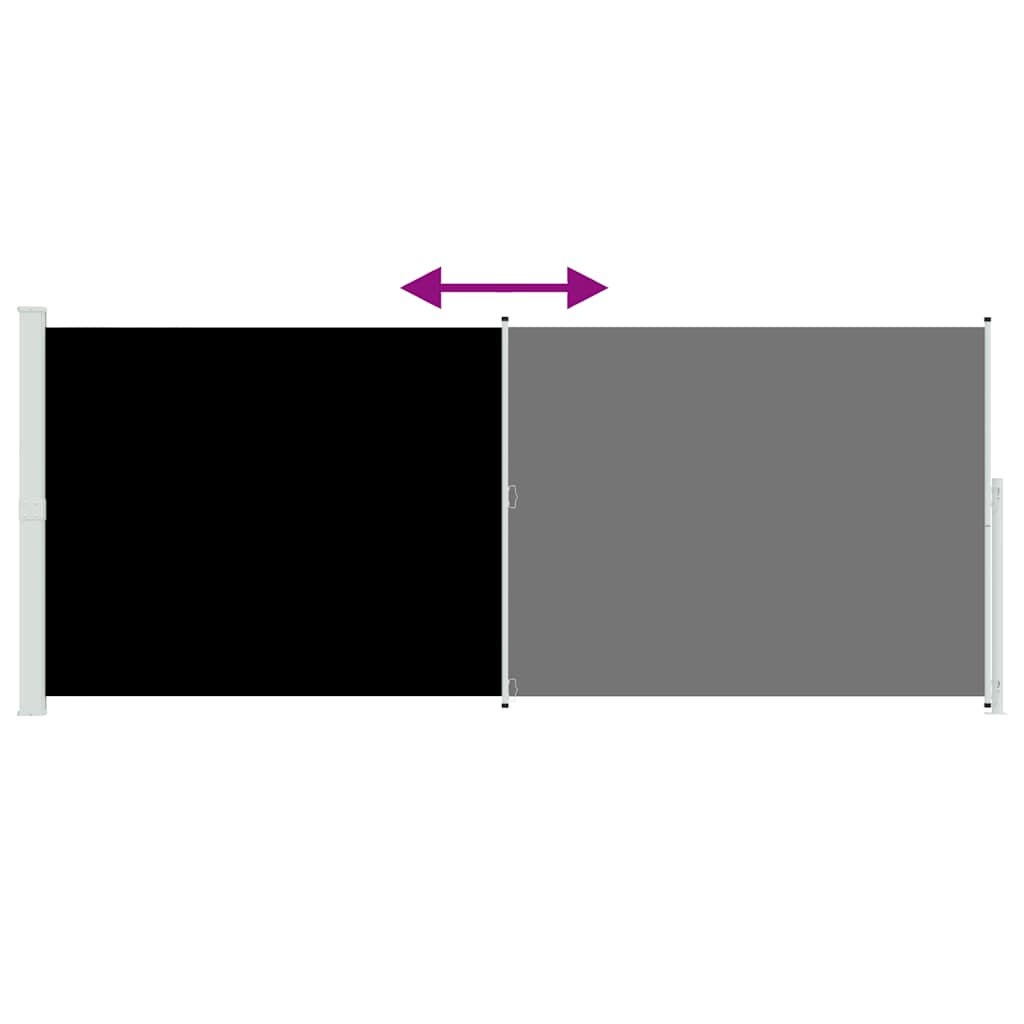 Patio Retractable Side Awning 200x514 cm Black