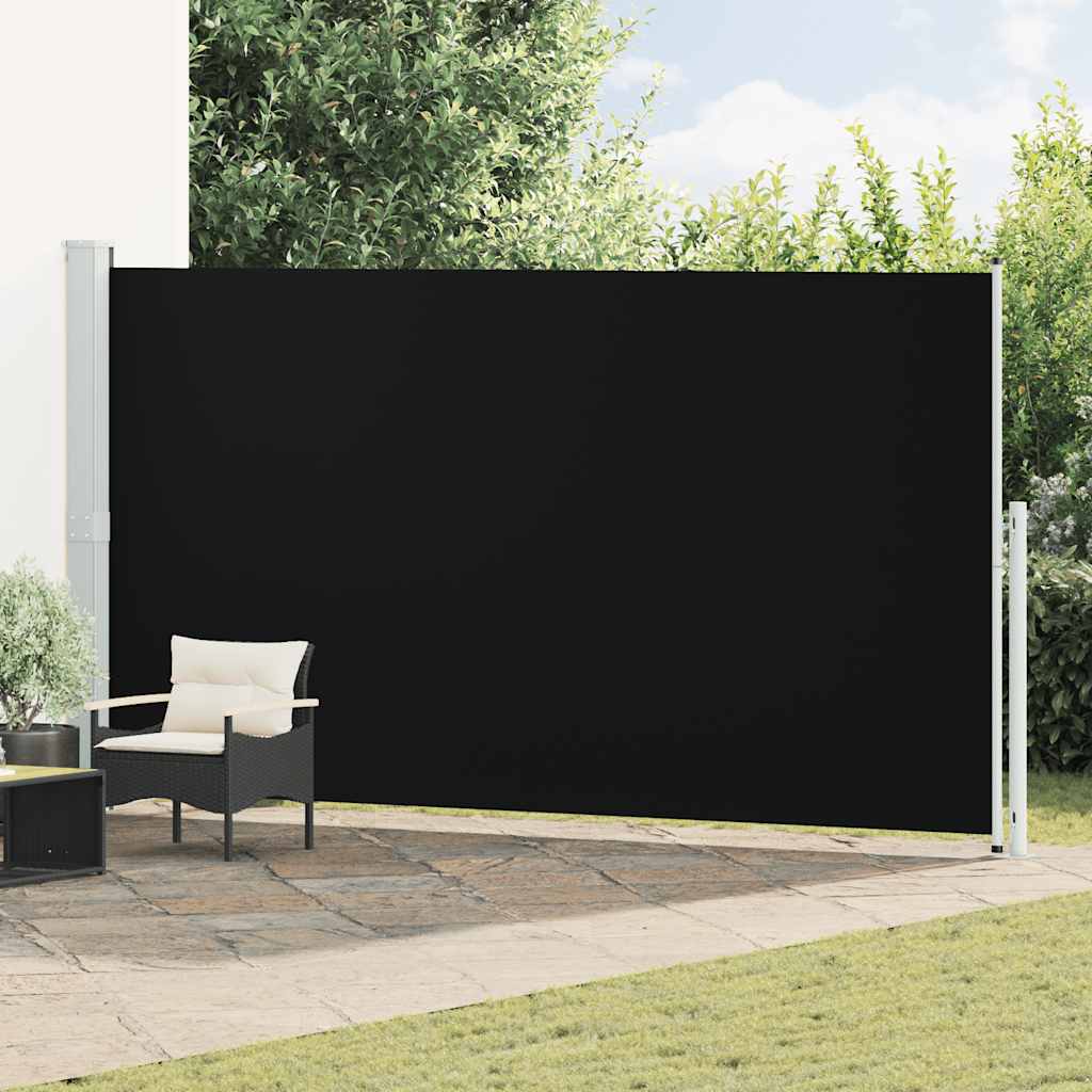 Patio Retractable Side Awning 200x514 cm Black