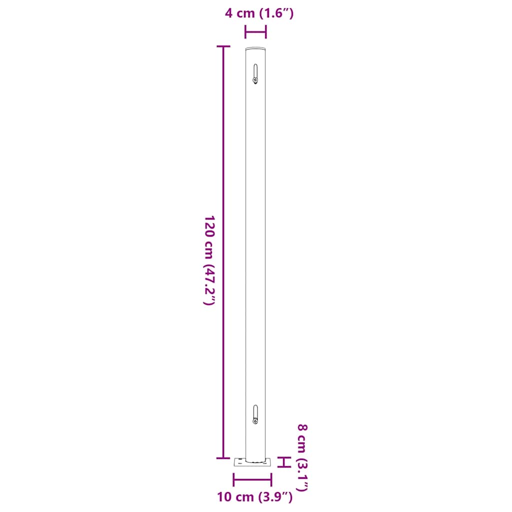 Patio Retractable Side Awning 200x500 cm Grey