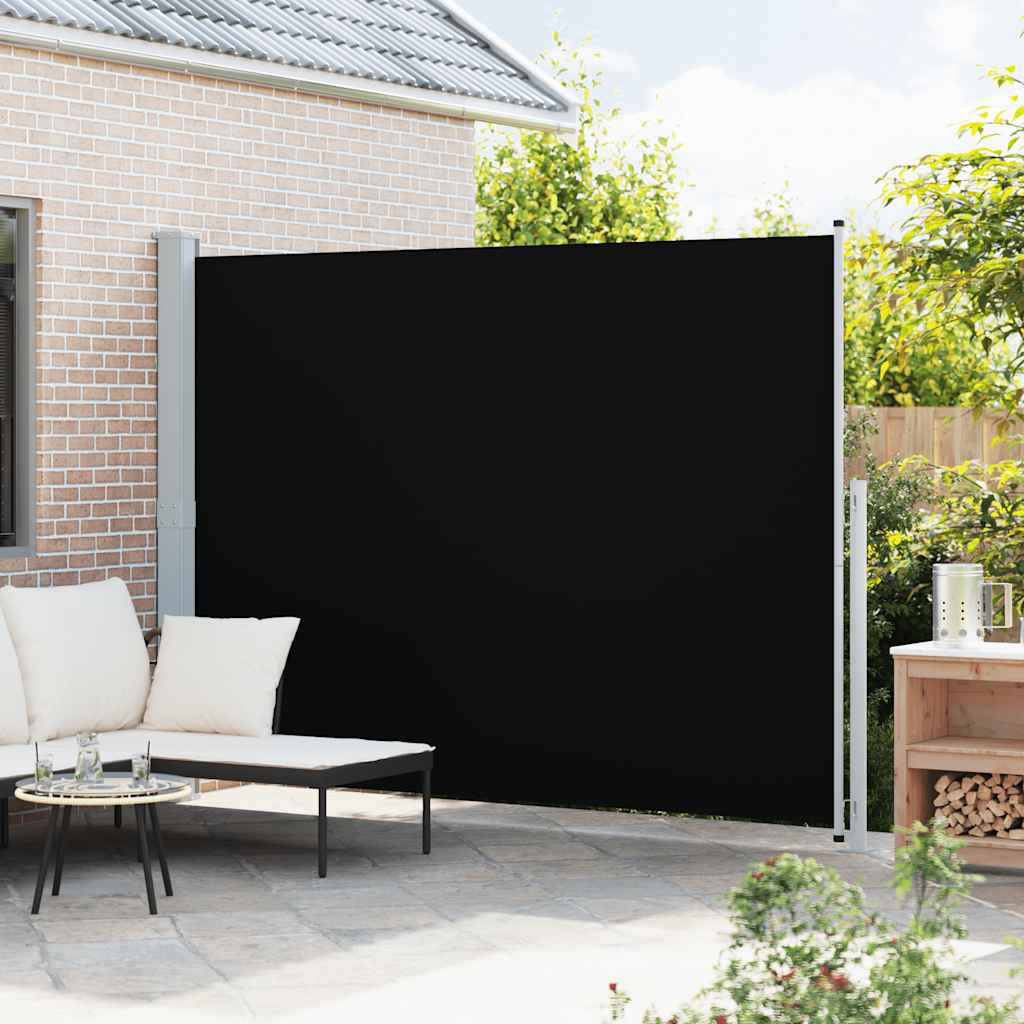 Patio Retractable Side Awning 220x300 cm Black