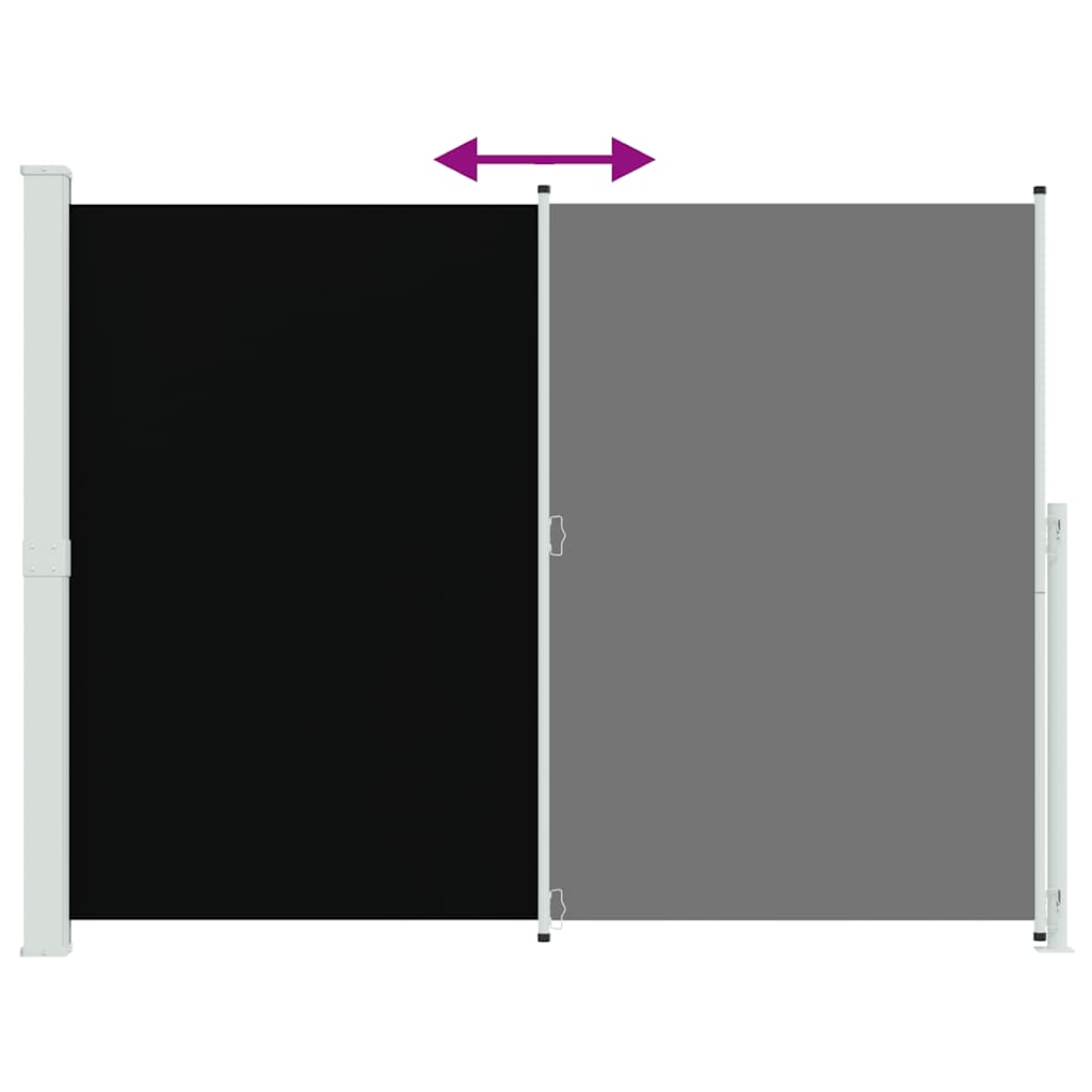 Patio Retractable Side Awning 220x300 cm Black