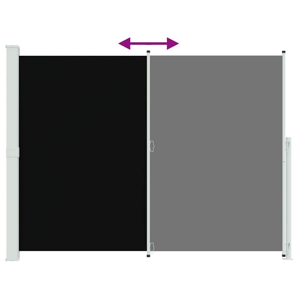 Patio Retractable Side Awning 220x314 cm Black