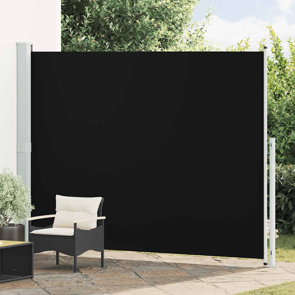 Patio Retractable Side Awning 220x314 cm Black