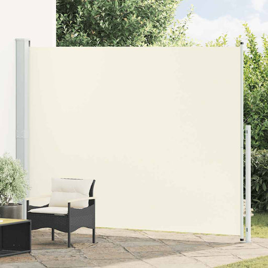 Side Awning | Black and Cream | Polyester, Powder-Coated Steel | Large