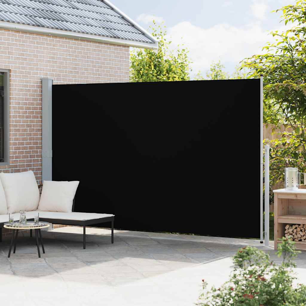 Patio Retractable Side Awning 220x500 cm Black