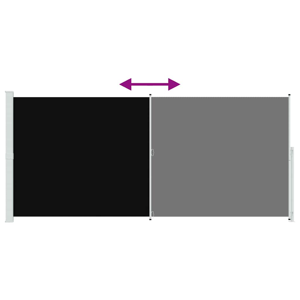 Patio Retractable Side Awning 220x500 cm Black