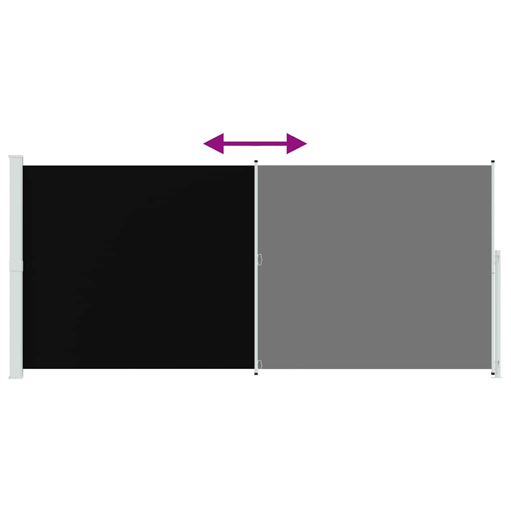 Patio Retractable Side Awning 220x514 cm Black