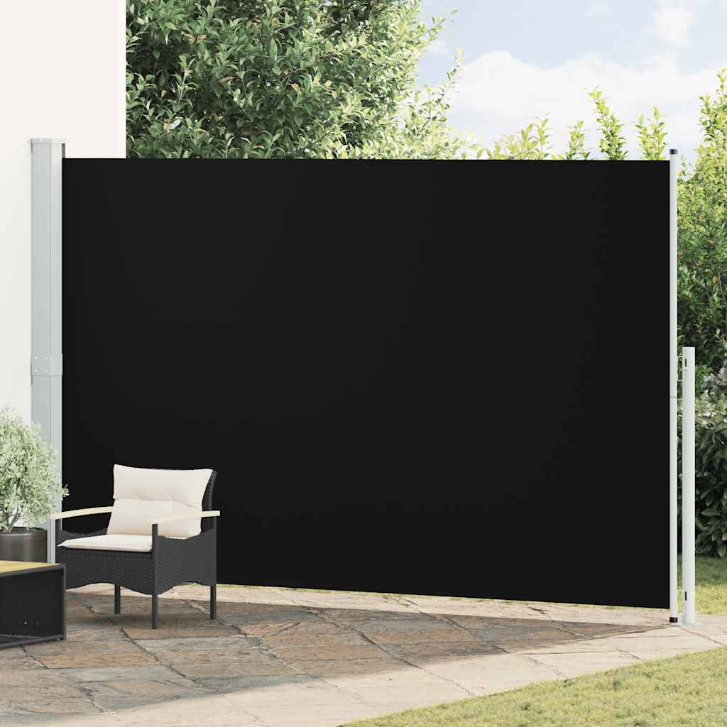 Patio Retractable Side Awning 220x514 cm Black