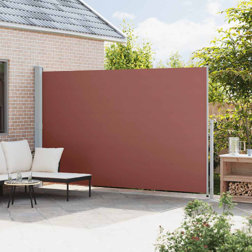 Patio Retractable Side Awning 220x500 cm Brown