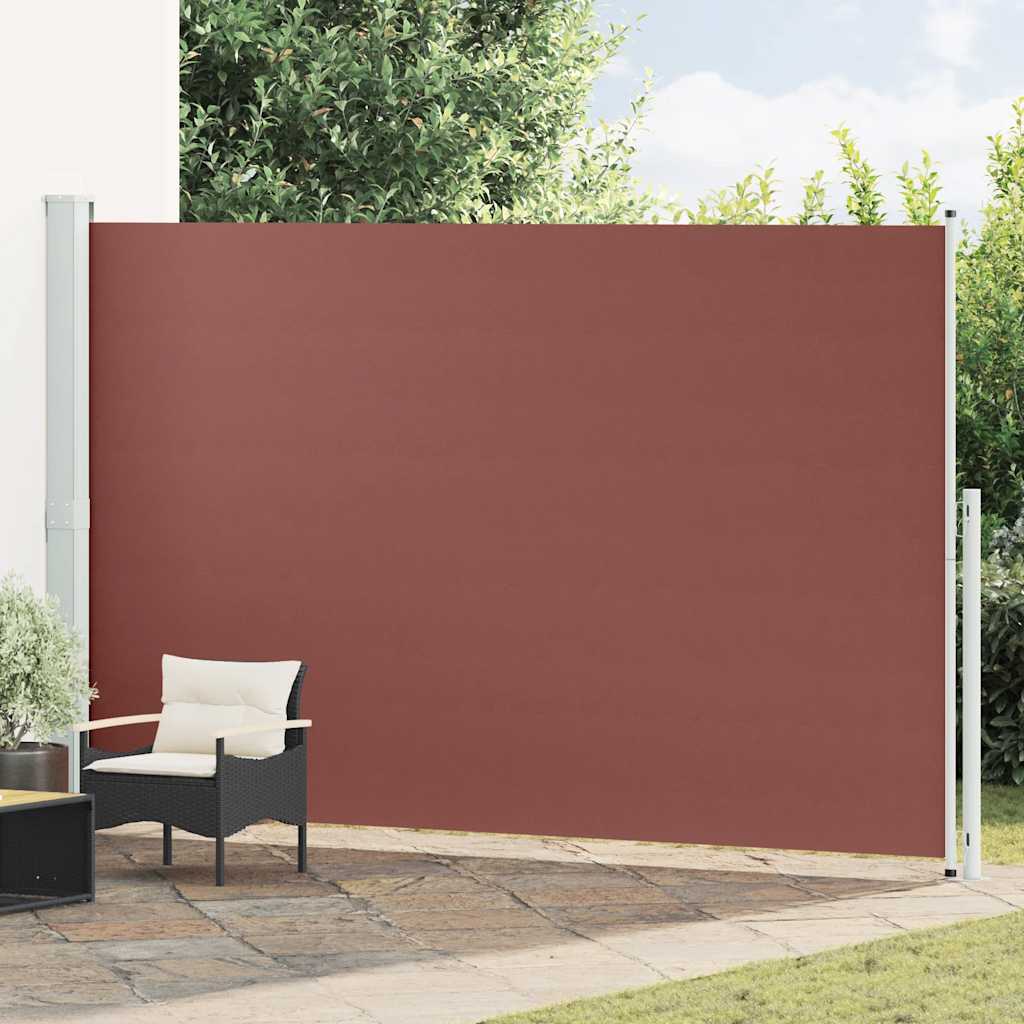 Patio Retractable Side Awning 220x500 cm Brown