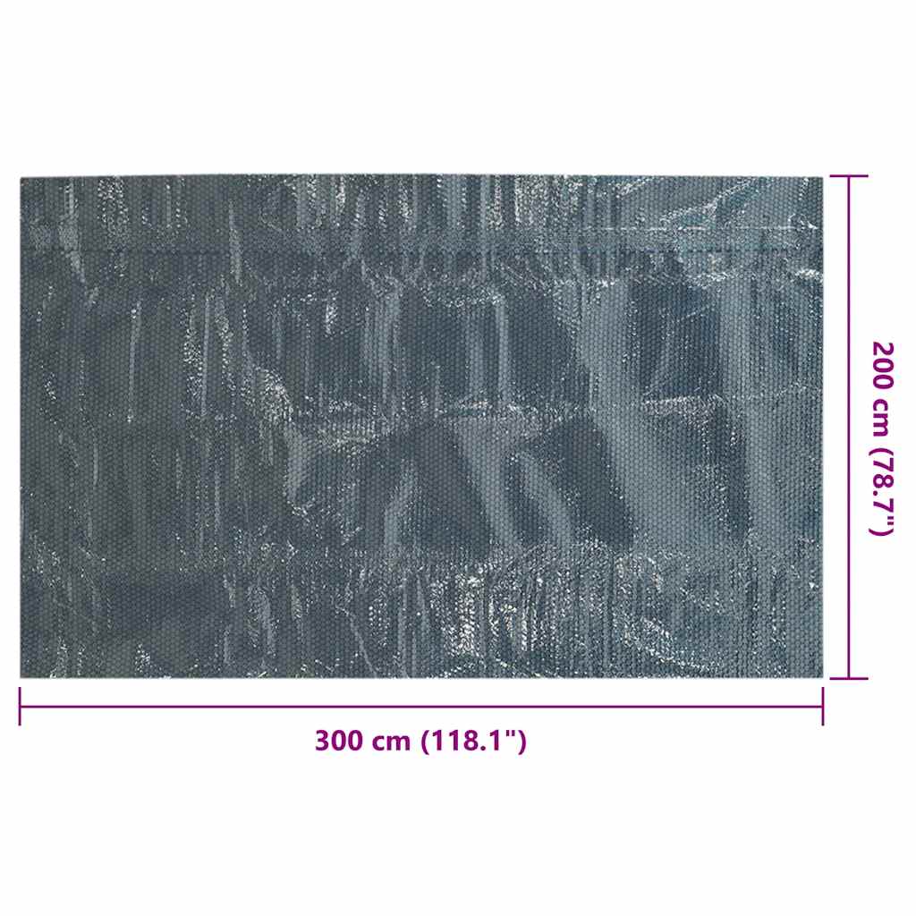 Floating PE Solar Pool Film 300x200 cm Black and Blue