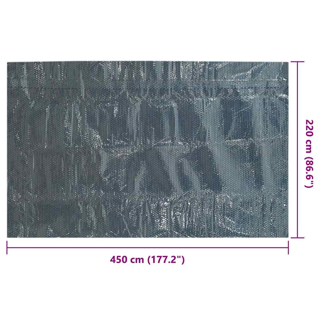 92983 vidaXL Floating PE Solar Pool Film 450x220 cm Black and Blue