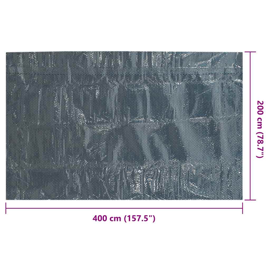 Floating PE Solar Pool Film 400x200 cm Black and Blue