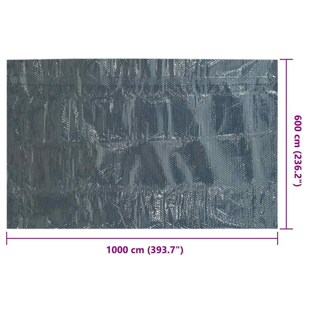 92993 vidaXL Floating PE Solar Pool Film 1000x600 cm Black and Blue