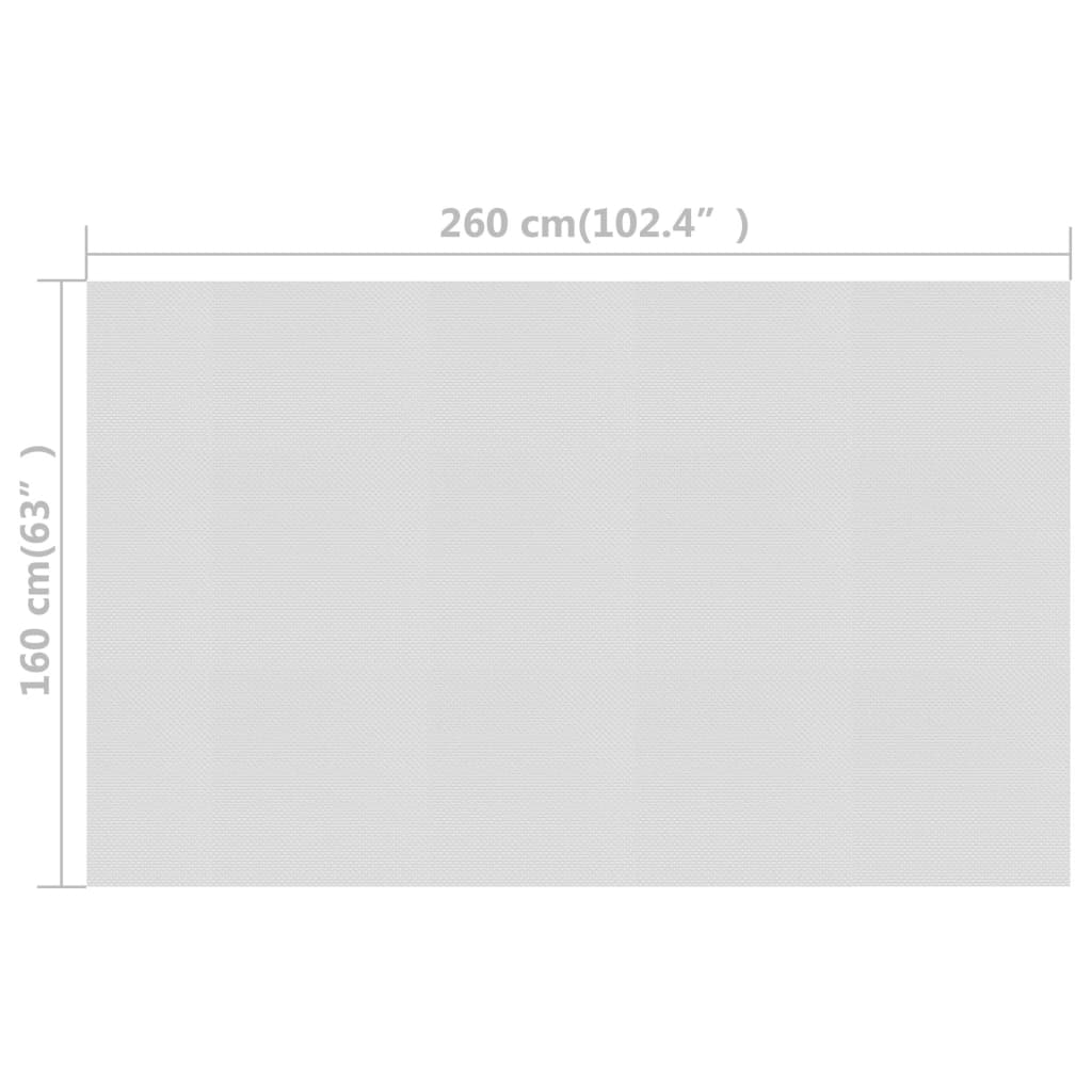 Film Solaire Piscine PE Flottant 260x160 cm Gris