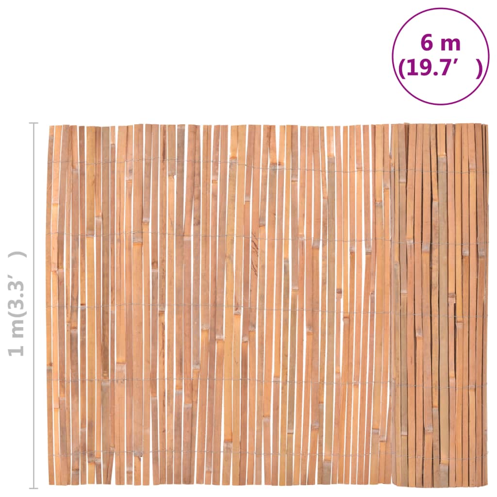 vidaXL Bamboo Fence 100x600 cm