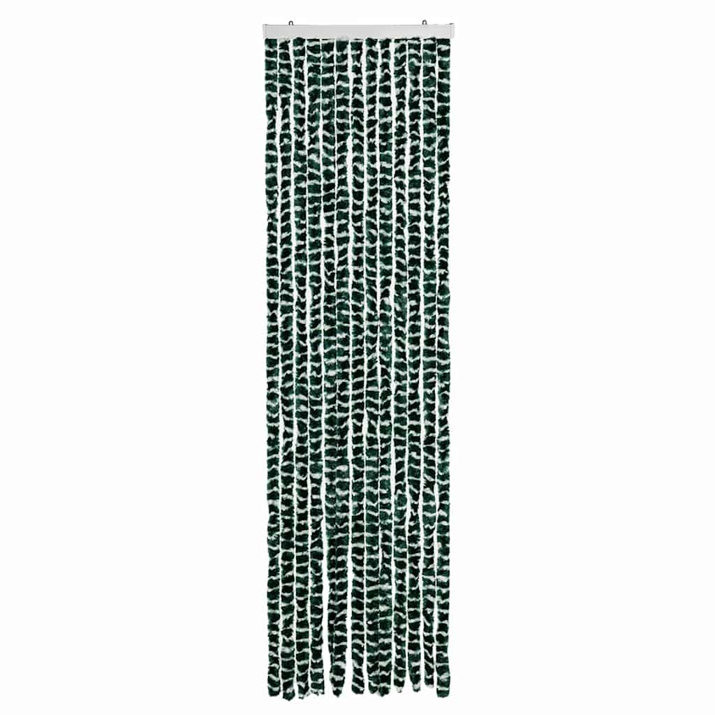 325445 vidaXL Insect Curtain Green and White 56x185 cm Chenille