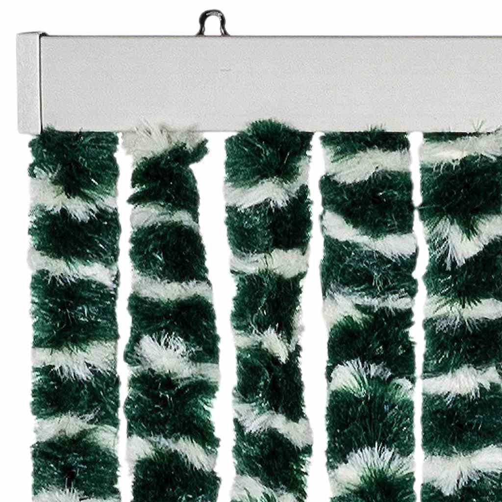 325445 vidaXL Insect Curtain Green and White 56x185 cm Chenille