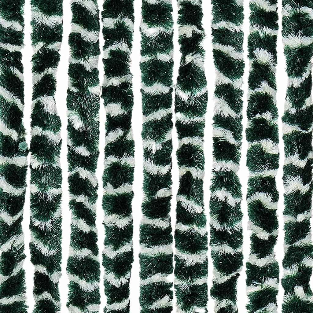 325445 vidaXL Insect Curtain Green and White 56x185 cm Chenille
