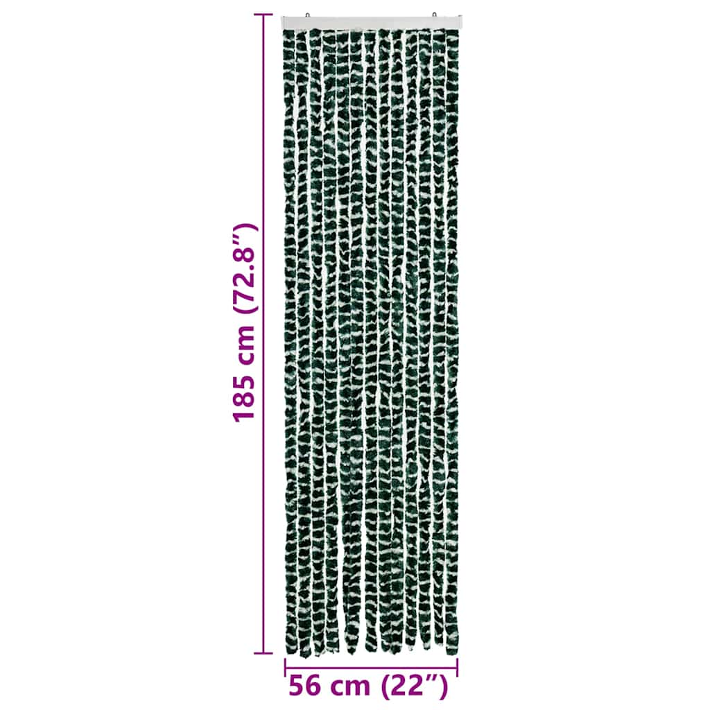 325445 vidaXL Insect Curtain Green and White 56x185 cm Chenille