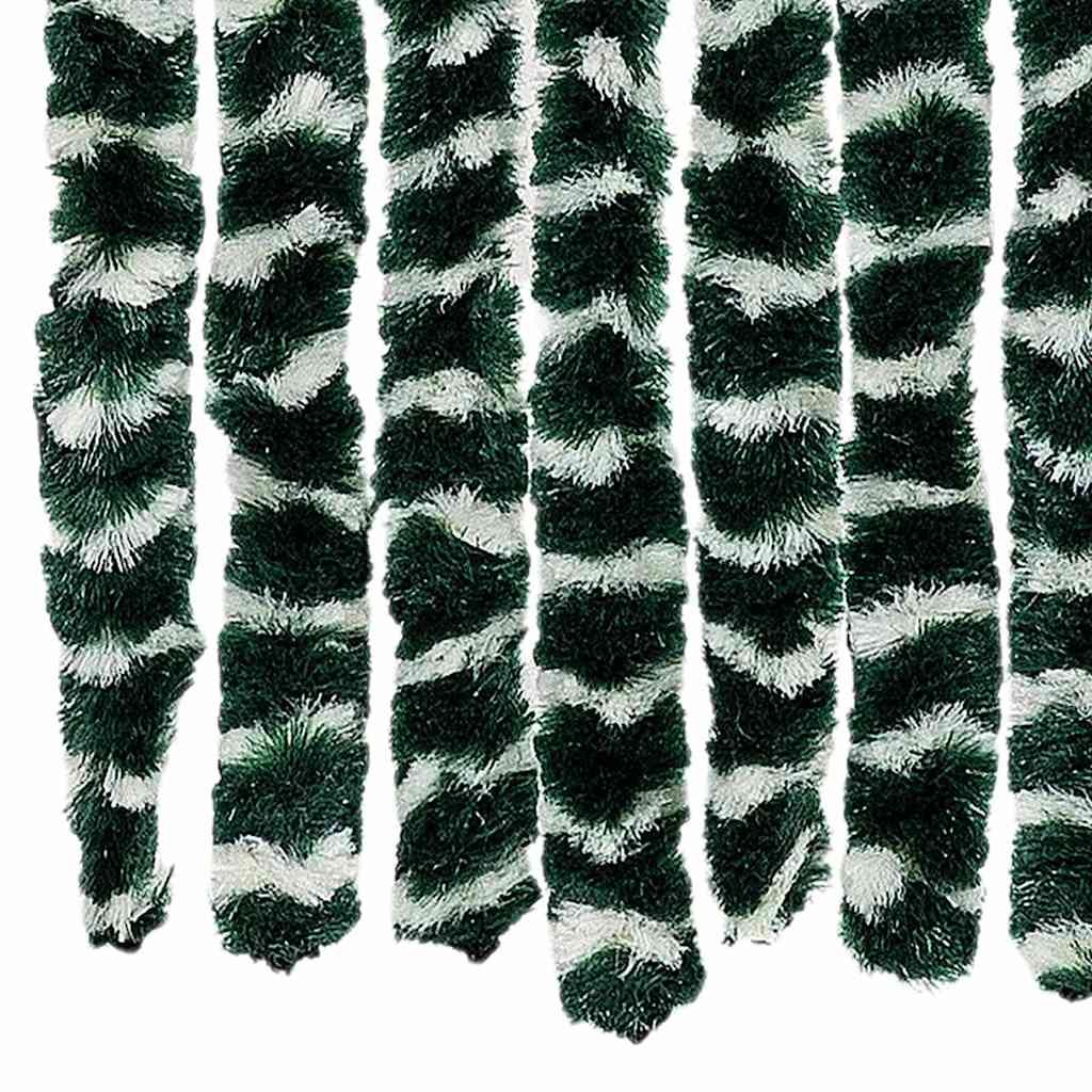 325447 vidaXL Insect Curtain Green and White 100x220 cm Chenille