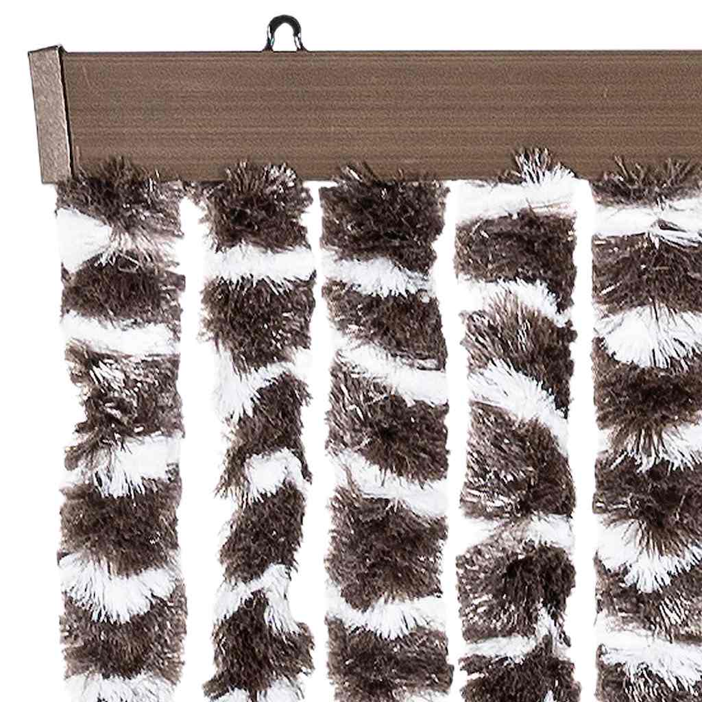 325452 vidaXL Insect Curtain Brown and White 90x220 cm Chenille