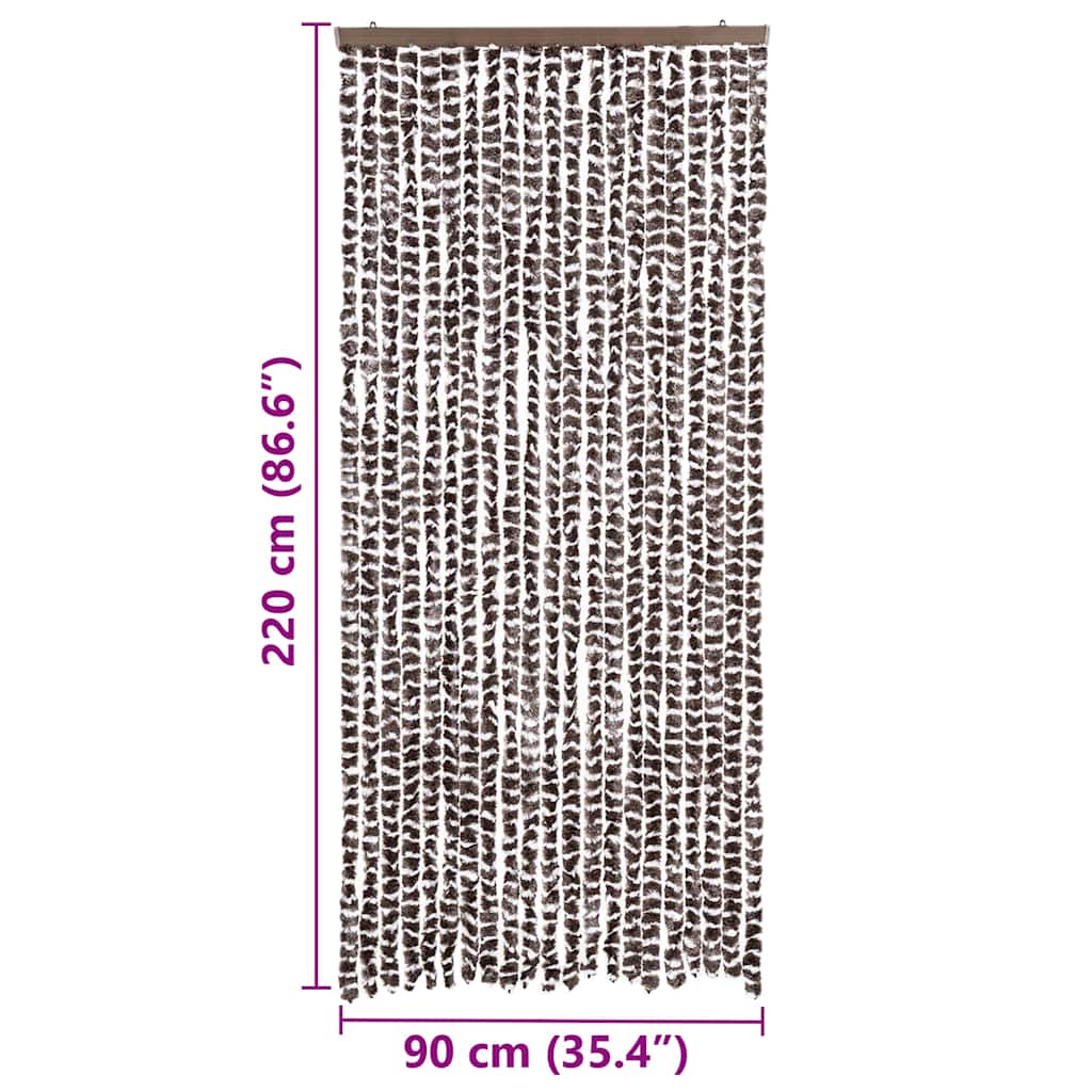 325452 vidaXL Insect Curtain Brown and White 90x220 cm Chenille