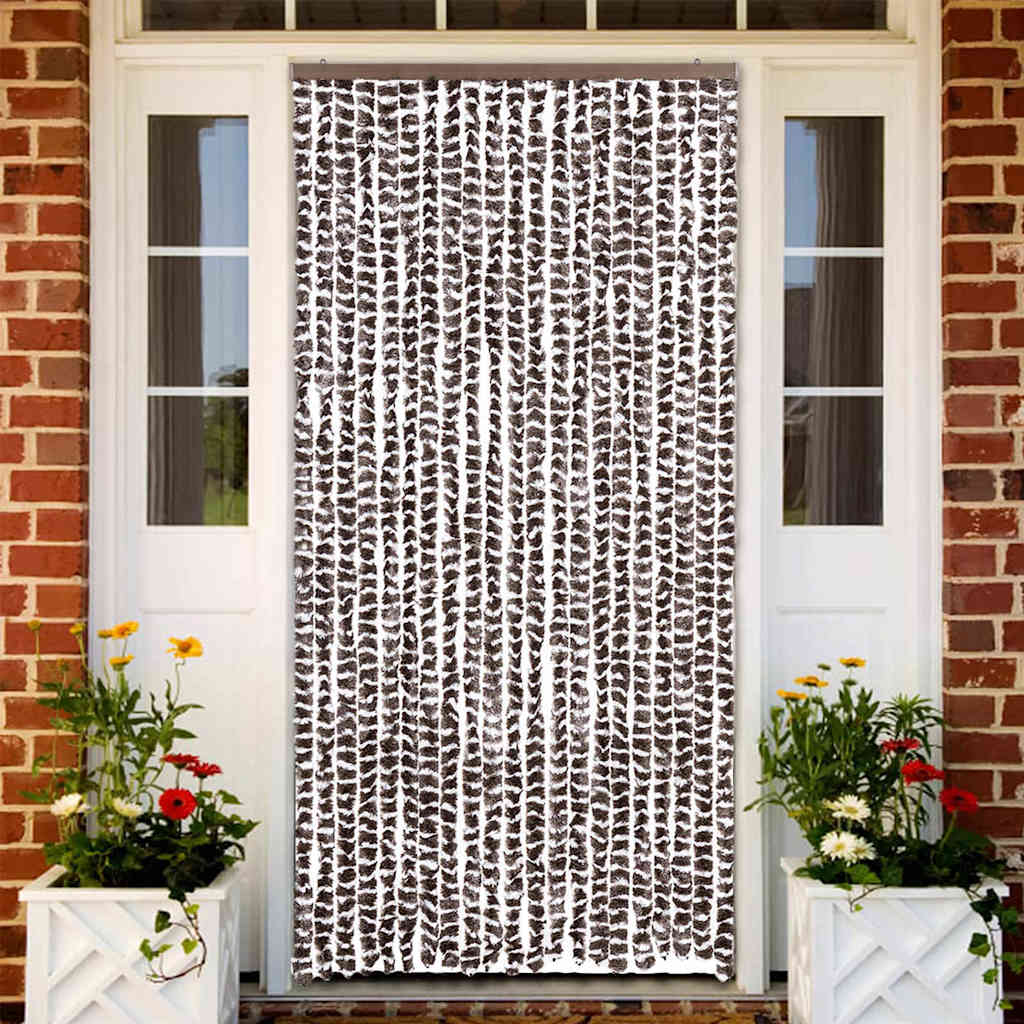 325452 vidaXL Insect Curtain Brown and White 90x220 cm Chenille
