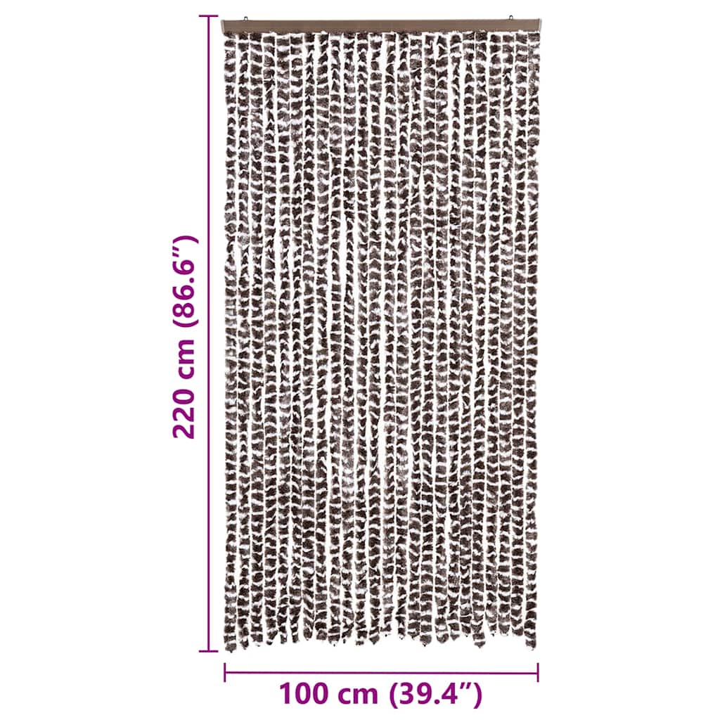 325453 vidaXL Insect Curtain Brown and White 100x220 cm Chenille