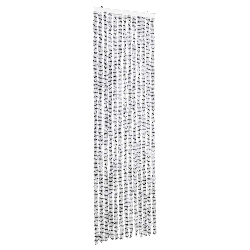 325454 vidaXL Insect Curtain Light and Dark Grey 56x185 cm Chenille