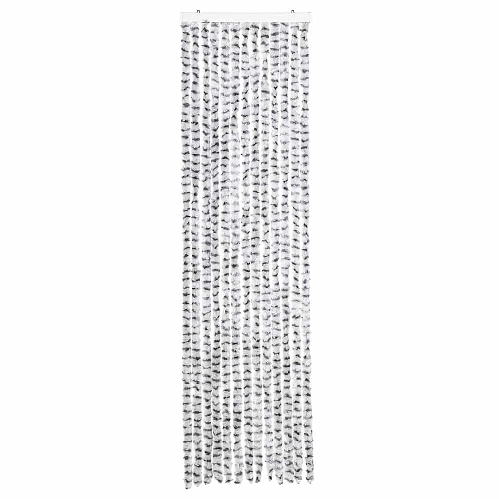 325454 vidaXL Insect Curtain Light and Dark Grey 56x185 cm Chenille