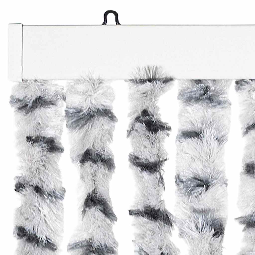 325454 vidaXL Insect Curtain Light and Dark Grey 56x185 cm Chenille