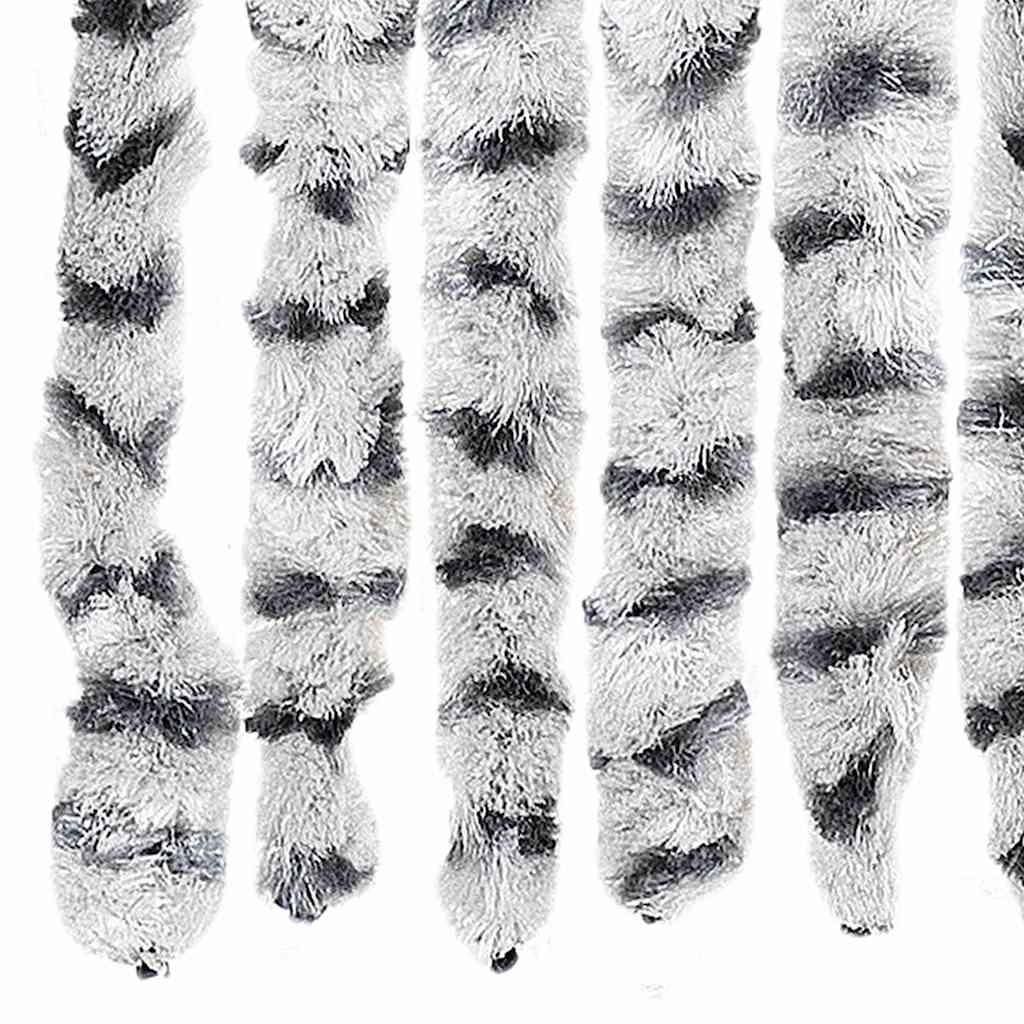 325454 vidaXL Insect Curtain Light and Dark Grey 56x185 cm Chenille