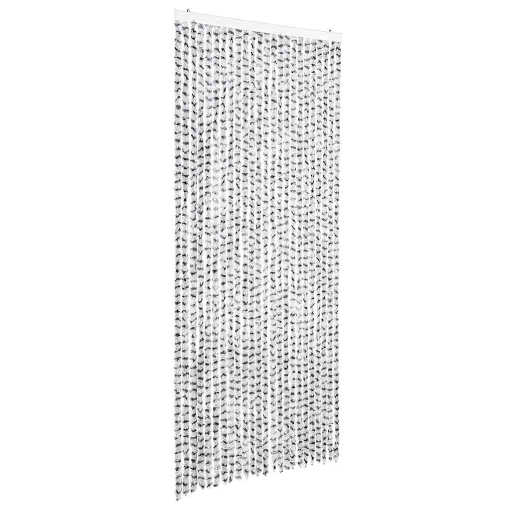 325456 vidaXL Insect Curtain Light and Dark Grey 100x220 cm Chenille
