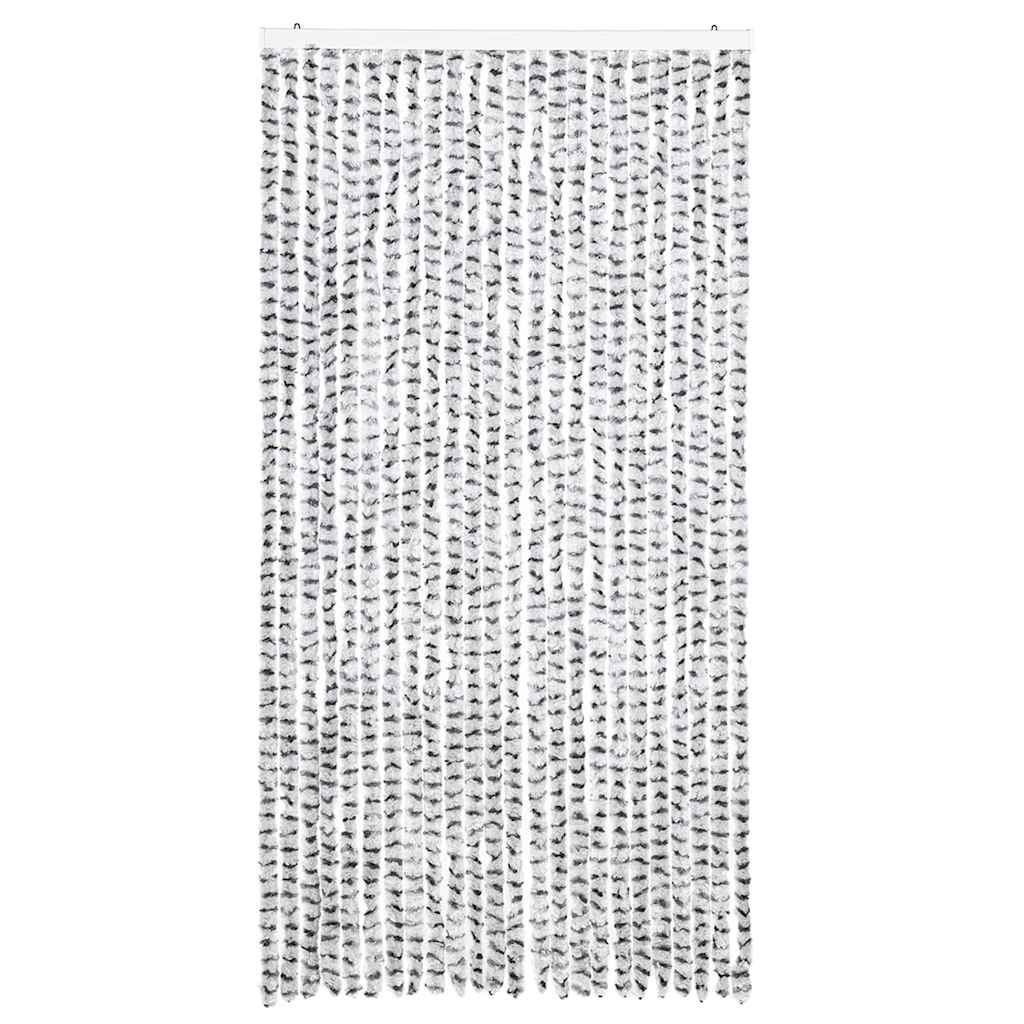 325456 vidaXL Insect Curtain Light and Dark Grey 100x220 cm Chenille