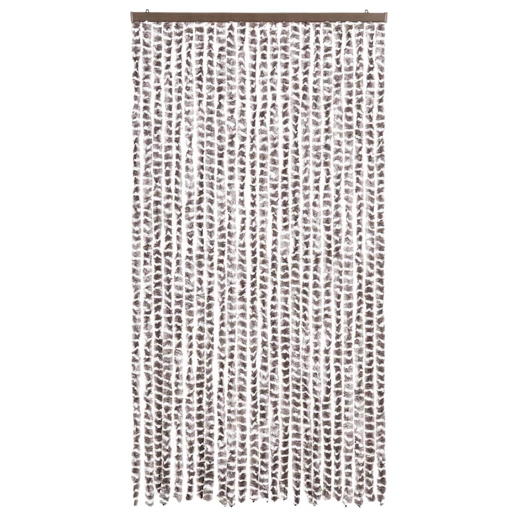325462 vidaXL Insect Curtain Taupe and White 100x220 cm Chenille